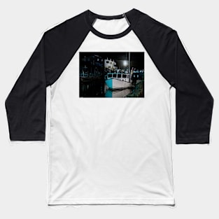 Moon Lit Harbor Baseball T-Shirt